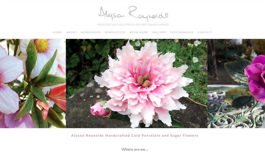 Alyson Reynolds website on a computer
