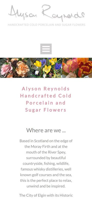 Alyson Reynolds website on a phone
