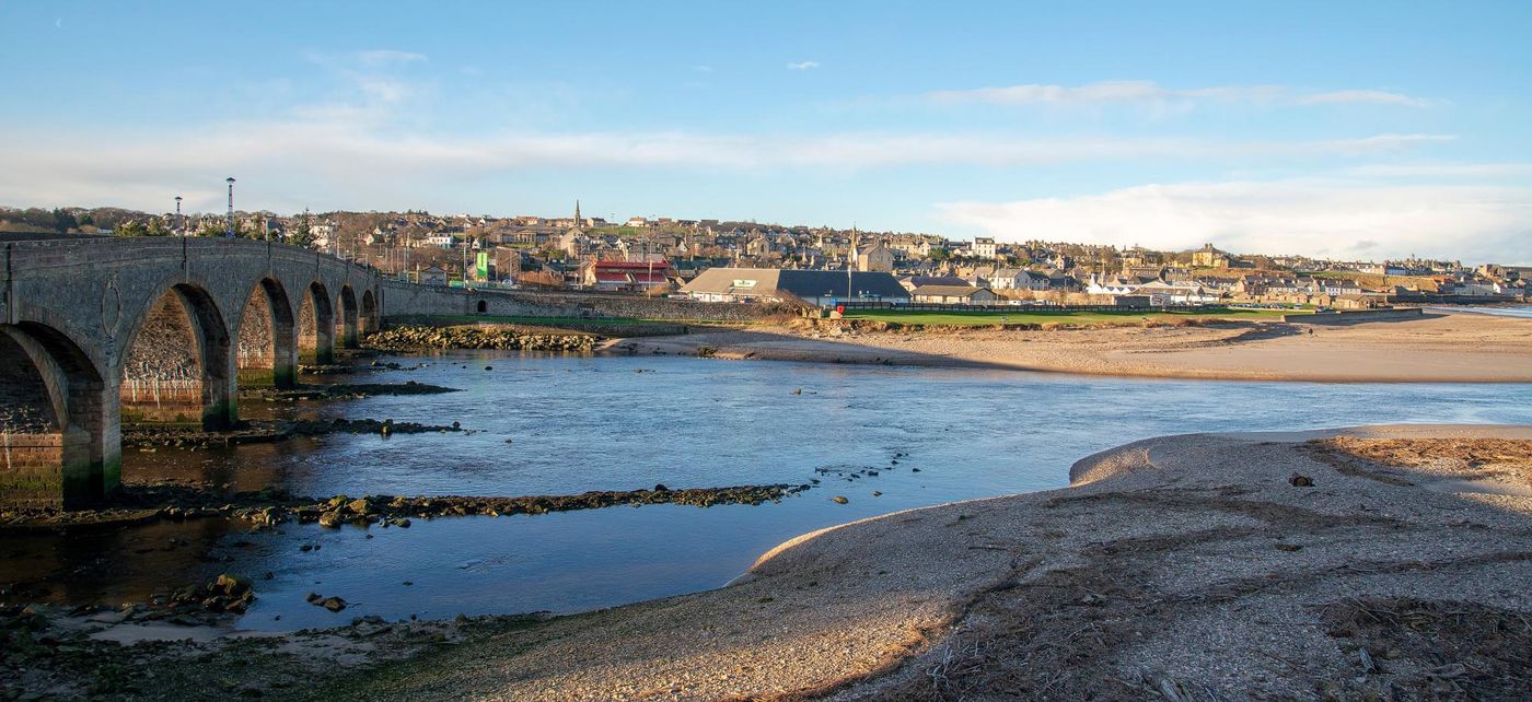 Banff Bridge over the River Deveron on the Banffshire coast