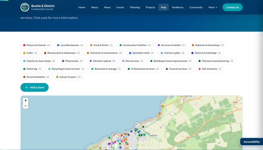 Buckie & District Community Council, the community map