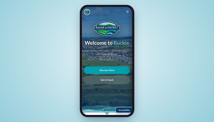 Buckie & District Community Council on a phone