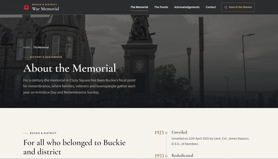 Buckie & District War Memorial, about the memorial