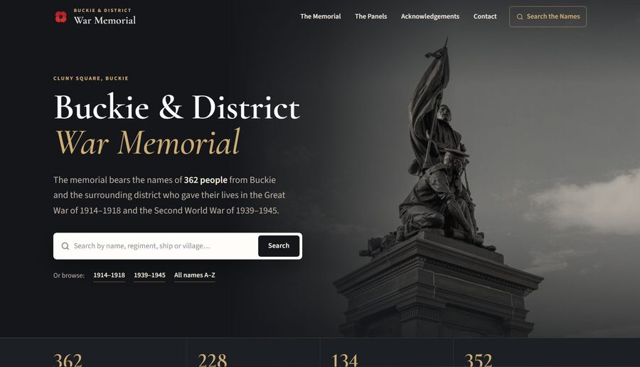Buckie & District War Memorial website