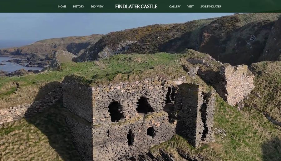 Findlater Castle website on a computer