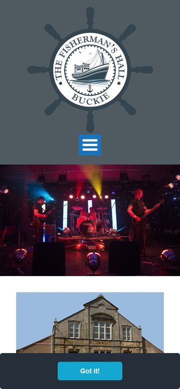 Fishermen's Hall website on a phone