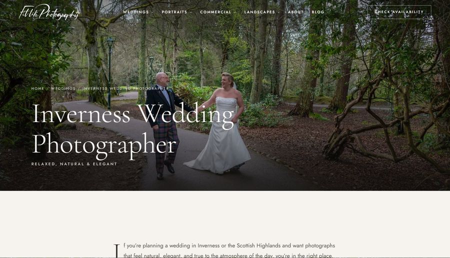 Fitlike Photography, Inverness wedding photographer page
