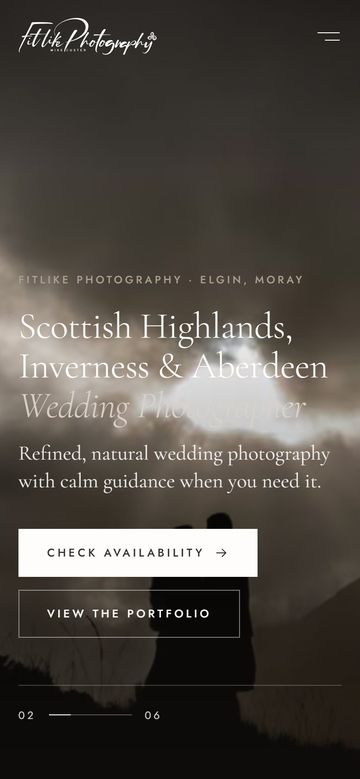 Fitlike Photography website on a phone