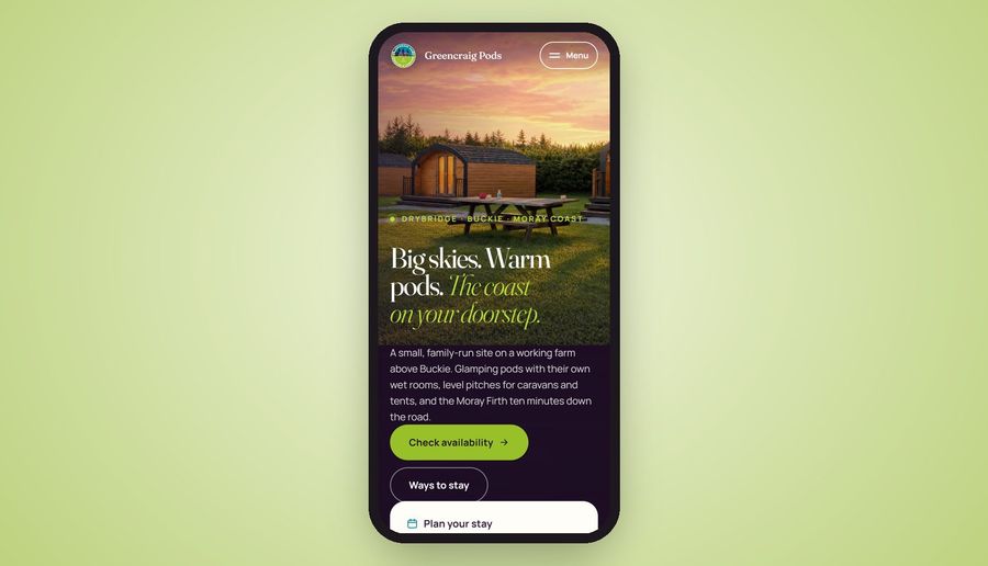 Greencraig Pods on a phone