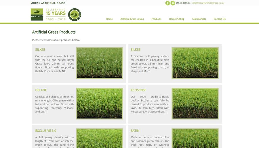 Moray Artificial Grass, Products