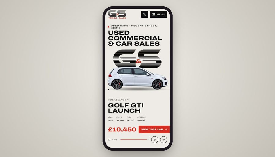 G&S Vehicle Sales on a phone