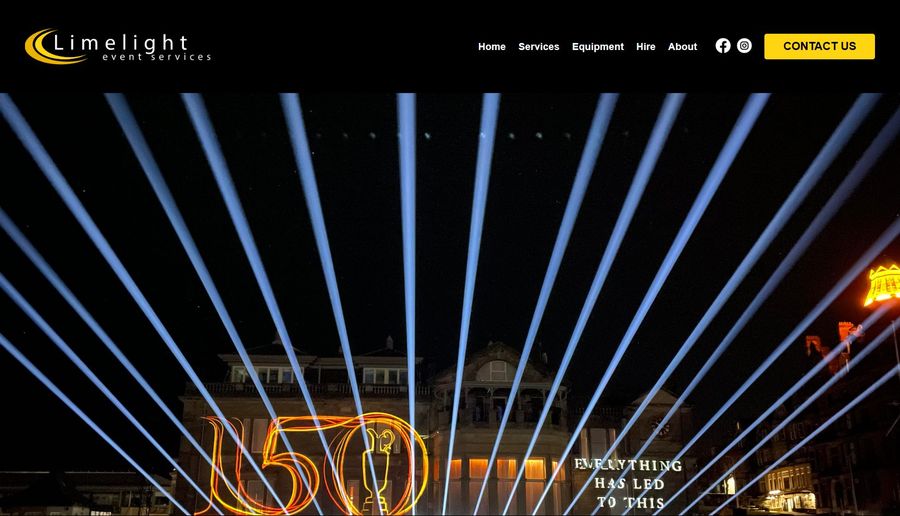 Limelight Event Services website