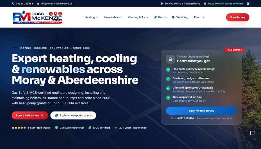 Ross McKenzie Ltd website on a computer