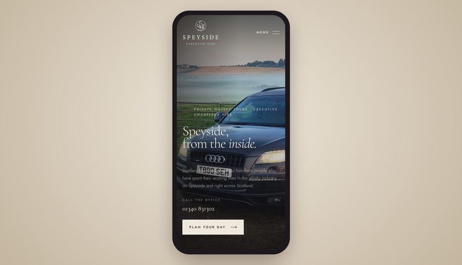 Speyside Executive Hire on a phone