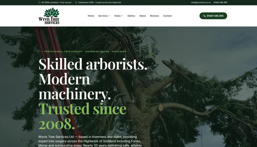 Wyvis Tree Services website