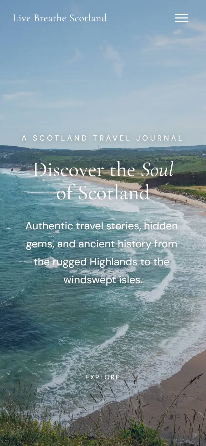 Live Breathe Scotland website on a phone