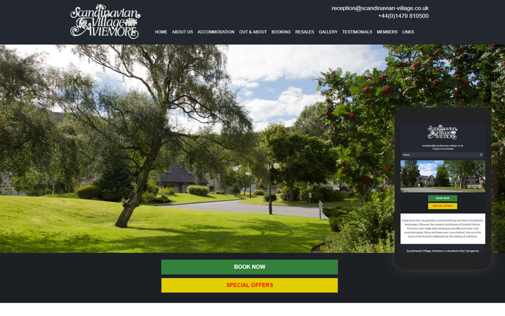 Website design for Scandinavian Village